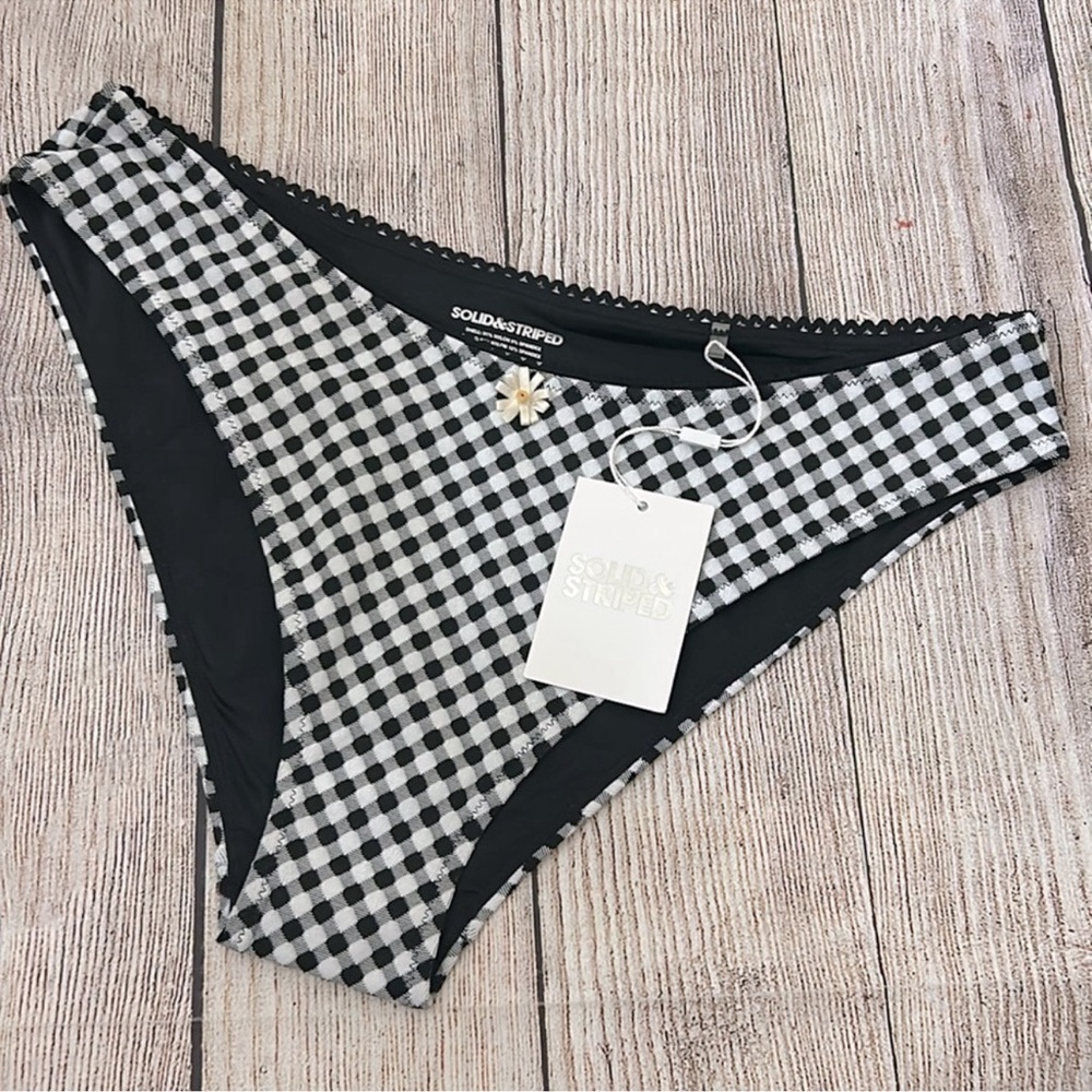 NWT Solid & Striped Daphne Bikini Bottom Noir Gingham - Picture 6 of 8